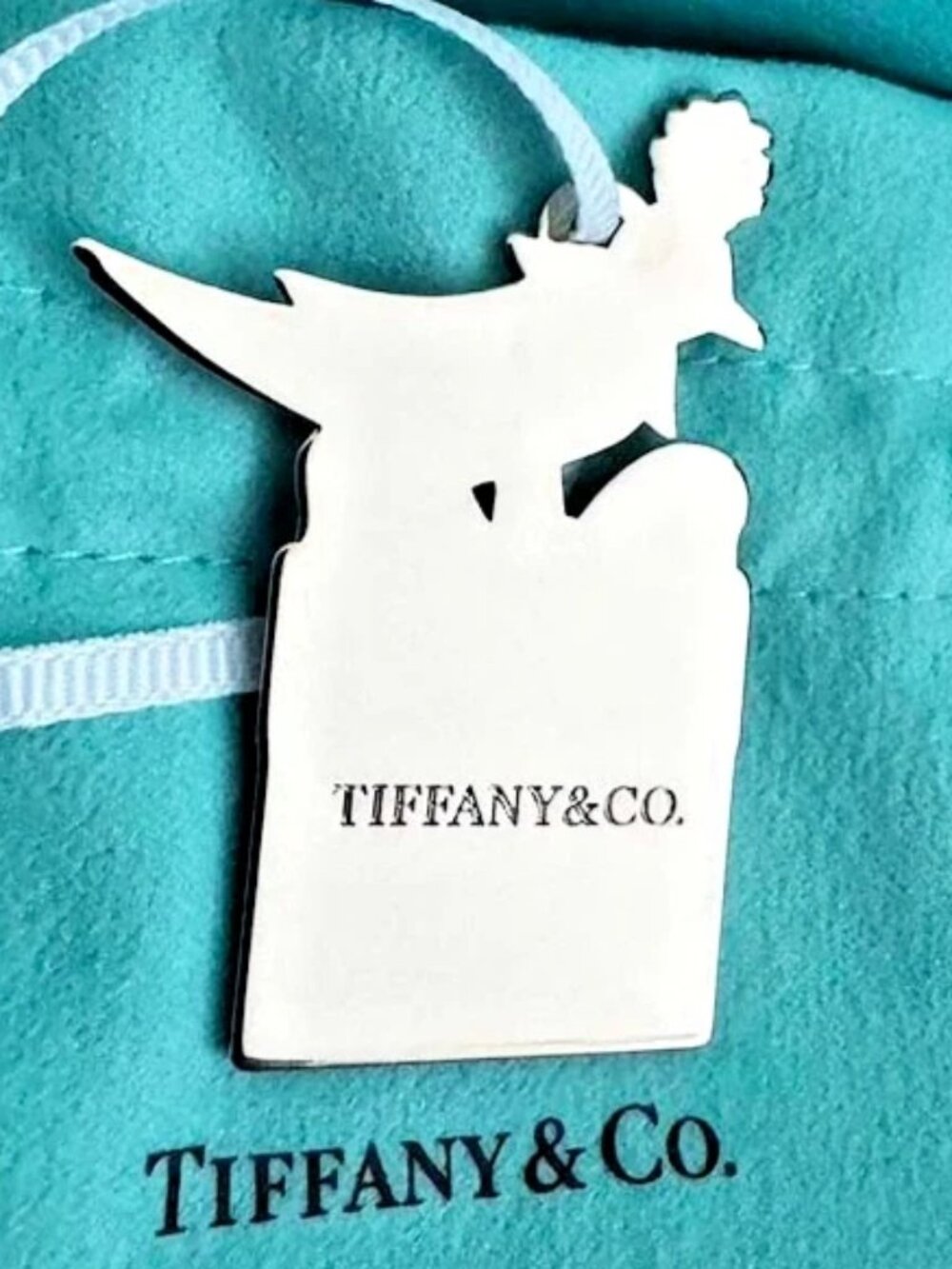 NEW Tiffany & Co. Silver 2025 Bird Gift Box Christmas Ornament Charm in Pouch